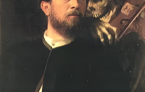 《自画像与拉琴的死神》