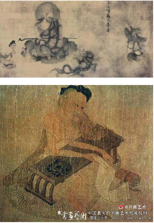 中国古美術・純手描き・吴道子人物画芯・觀音画像167x86cm・書画