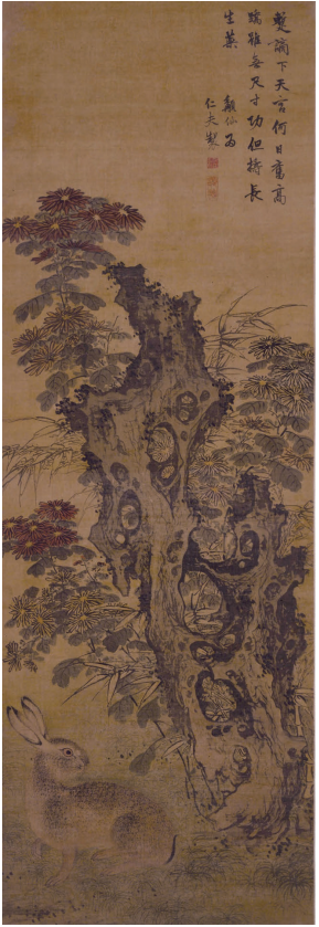 淡淡菊花惹秋霜·徐霖《菊石野兔图》赏析 徐霖 《菊石野兔图》 第1张 淡淡菊花惹秋霜·徐霖《菊石野兔图》赏析 徐霖 《菊石野兔图》 第1张