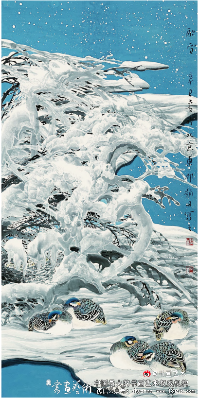 幽寒之境·赵丹的冰雪花鸟 赵丹 中国画 第6张 幽寒之境·赵丹的冰雪花鸟 赵丹 中国画 第6张